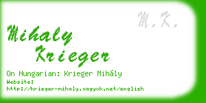 mihaly krieger business card
