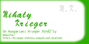 mihaly krieger business card